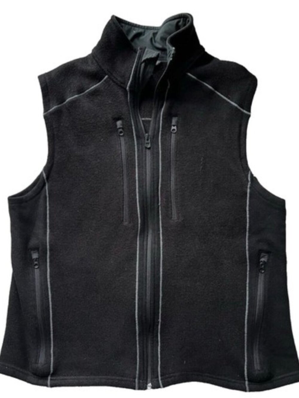 KÜHL Men’s XL Black Fleece Vest Full Zip Outdoor Active Hiking 4 Zip Pockets
